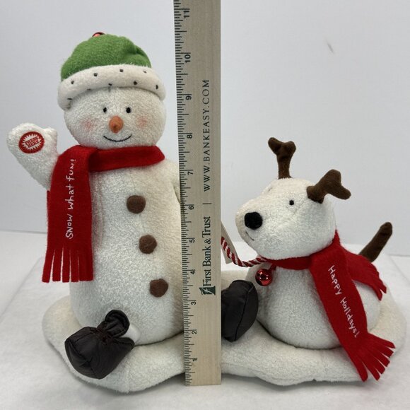 Vintage 2004 Hallmark Jingle Pals Snowman Dog Plush Singing Barking Dancing - Picture 12 of 17